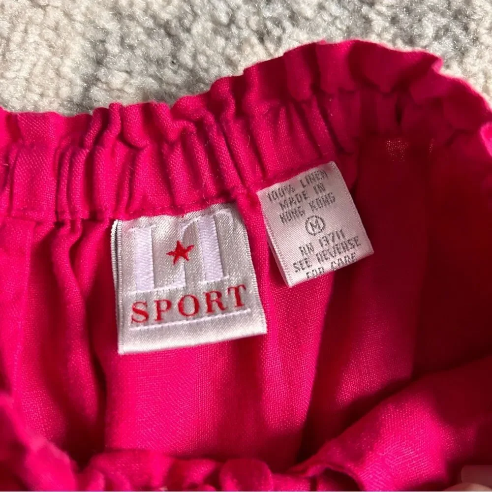 Lord and Taylor 100% Linen Hot Pink Fuchsia Pants - Picture 3 of 5